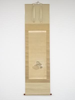 明治14（1881）年　墨僊筆　大黒天　肉筆絹本掛軸